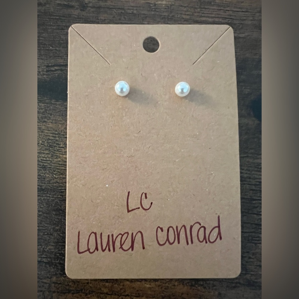 LC Lauren Conrad White Pearl Earrings